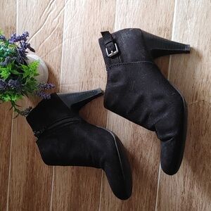 COMFORT PLUS Prediction black heel buckle woman's boots shoes size 6 1/2